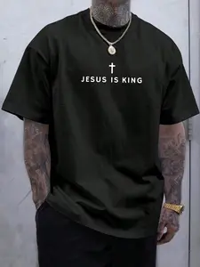 Jesus Is King Shirt Christian Graphic Tee, Comfortable Colorful Aesthetic Fashion, Minimalist Christian Gift, Casual Fitted Summer Wear