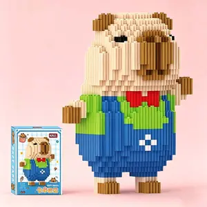 Cute Capybara Micro Building Blocks Set - 1498 Pcs 3D Animal Bricks Model Kit, Creative DIY Desk Decor Toy, Structural Toy Architecture Set, Birthday Holiday Gifts for Adults, Teens, Boys & Girls