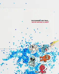 Gender Reveal Boy Glitter and Sticker Surprise