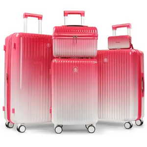 5pcs Fashion Expandable Luggage Set Hard Shell PC Suitcases Lightweight Durable with Combination Lock Zipper Closure Spinner Wheels TSA-Friendly Multi-Size Options 20/24/28 inch