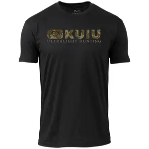 KUIU Men's Ultra-Lightweight 100% Cotton Hunting Shirt - Soft Pre-Washed Crew Neck with Bold Deer & Letter Graphic Print, Relaxed Fit All-Season Casua Fabric Fashion Menswear Top  Crewneck Shortsleeve