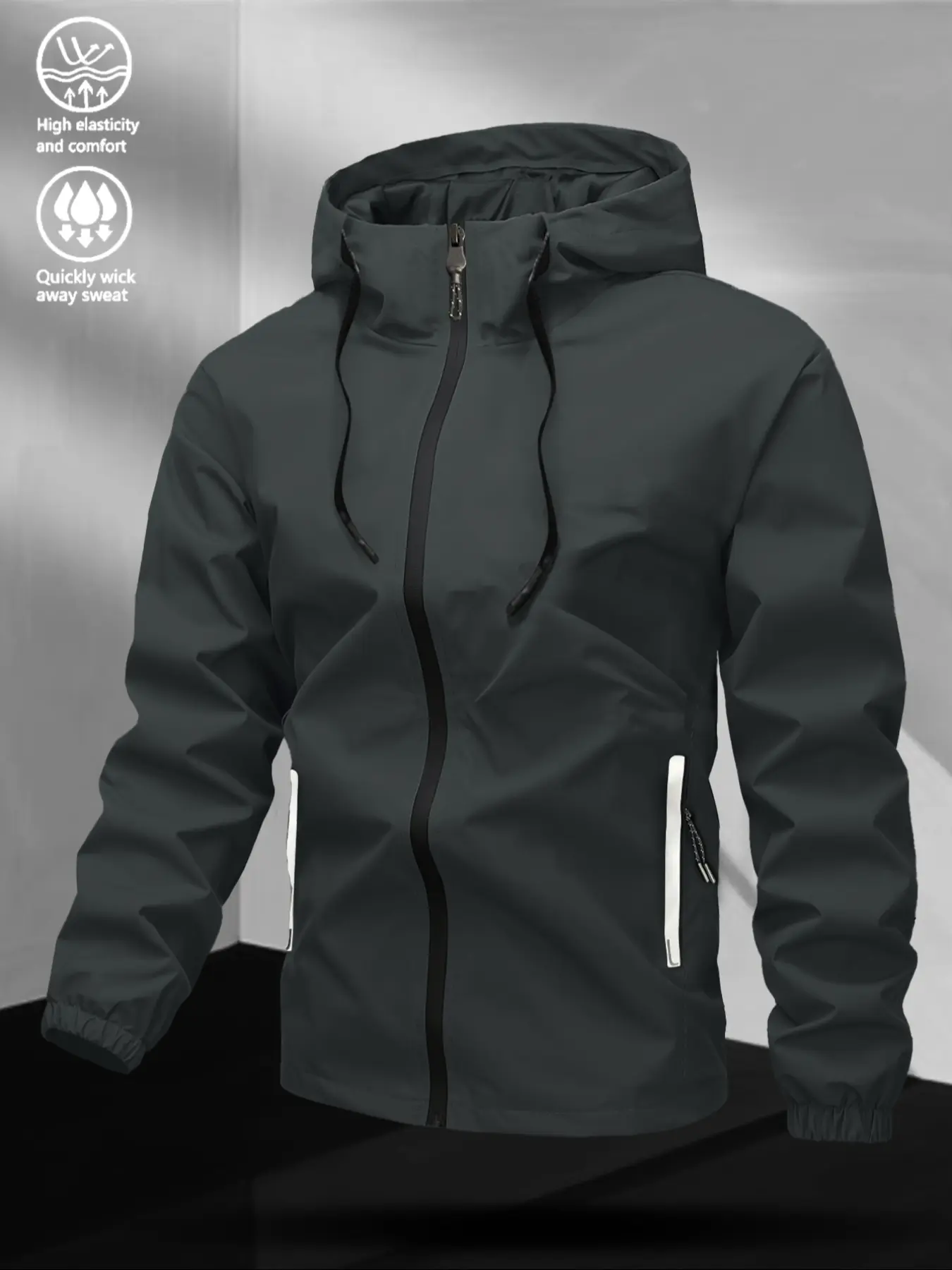 Men's Casual Windproof Jacket Coats, Long Sleeve, Durable Patchwork Design, Comfortable Skin-Friendly Fabric, Perfect for Outdoor Activities & Daily Wear
