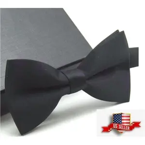 Black Bow Tie for Men Ties Men's Pre Tied Formal Tuxedo Bowtie Adults & Children