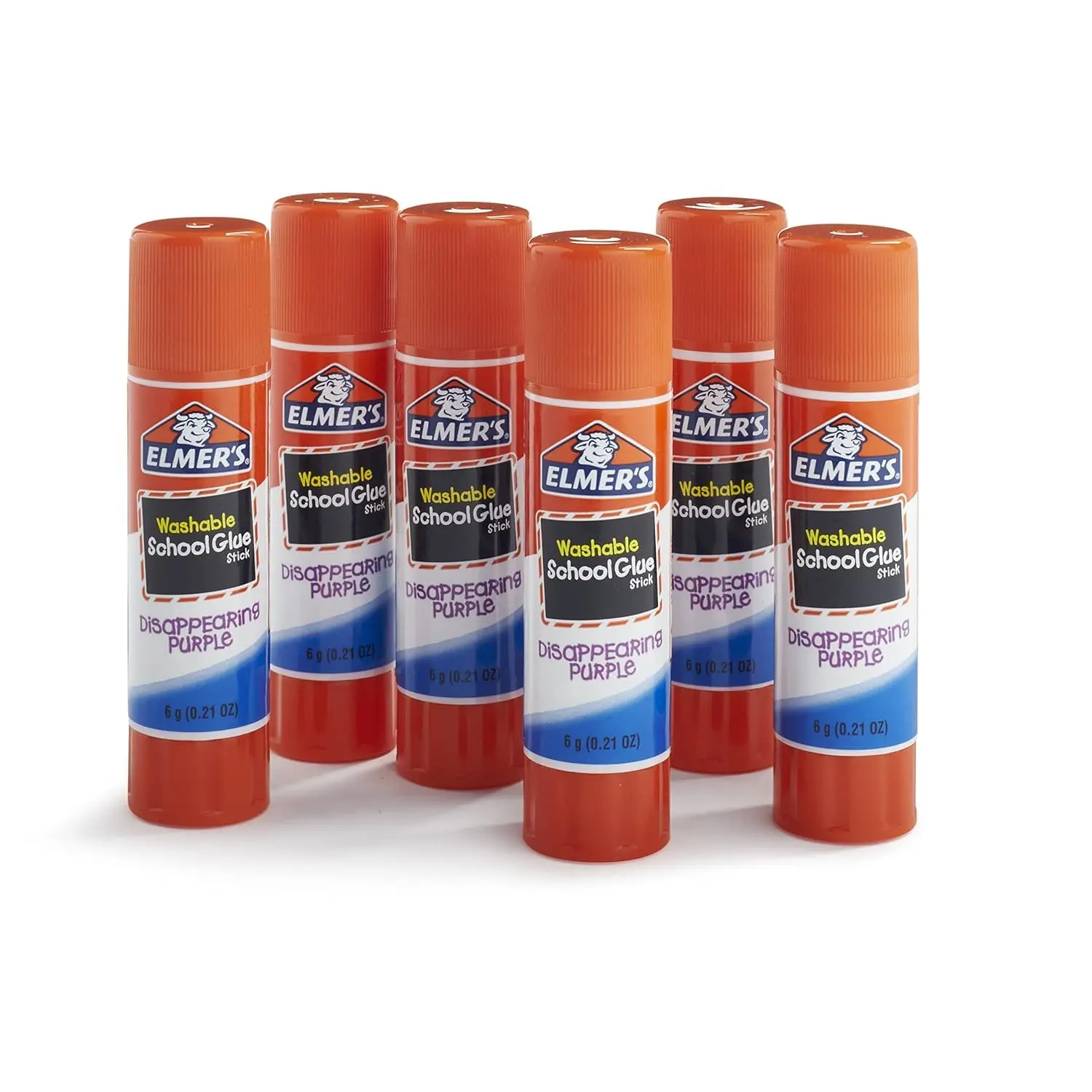 Elmers Washable Disappearing School Glue Sticks  0.21 Purple Stick (6 Pack)
