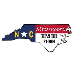 Sticker print. North Carolina State Flag Stronger Than The Storm decal permanent sticker
