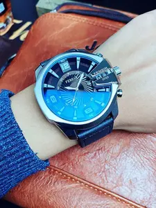 Men's Trendy Large Dial Quartz Waterproof Watch, Water-Resistant Casual Round Dial Clock with Luminous Display and Calendar, Stylish Gift for Him, Casual Trendy Wristwatch, Analog Quartz Watches