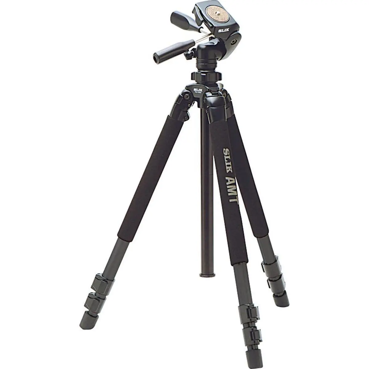 Slik PRO 700DX AMT Durable Alloy 3-Section Camera Tripod with Pan-Tilt Head, Black Rubber Camera Accessories
