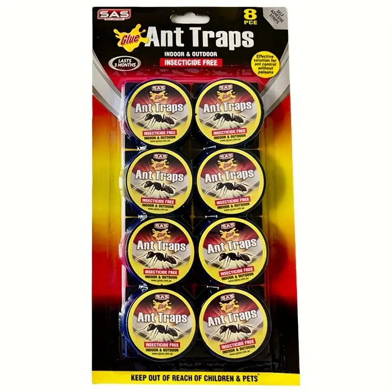 8pcs Adhesive Ant Trap, Sticky Trap, Odorless Non-Toxic, Effective Indoor Pest Control for Kitchen, Bedroom, Office, Safe Home Use, Essential Ant Prevention
