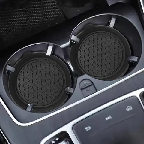 Car Cup Holder Coaster, Anti Slip Round Car Cup Holder Pad, Durable PVC Material, Auto Interior Decoration, Interior Aesthetic Enhancement, Car Accessories, Round Shape, Car Auto Accessory