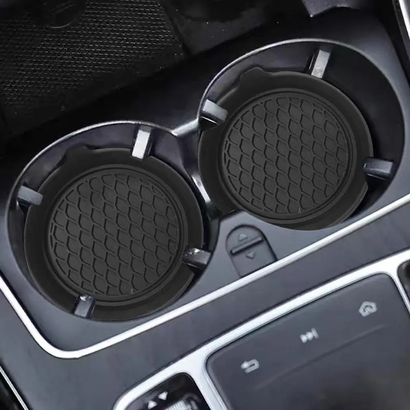 Car Cup Holder Coaster, Anti Slip Round Car Cup Holder Pad, Durable PVC Material, Auto Interior Decoration, Interior Aesthetic Enhancement, Car Accessories, Round Shape, Car Auto Accessory