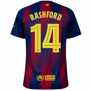 Barca 25/26 Football Kit – Player Red Blue Version – Premium Polyester Fabric – Home Short Sleeve Soccer Jersey