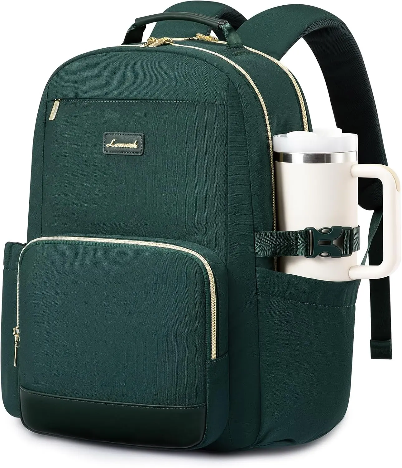 Laptop Backpack for Women with Pouch Pocket for Large Capacity Cup,15.6 Inch Laptop Computer Bag Travel Backpack Purse,Waterproof Work Business Backpack College Teacher Bags,Dark GreenGift.