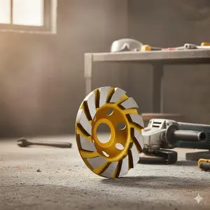 4 Inch Diamond Turbo Grinding Disc, Heavy-Duty 12-Segment Grinder Wheel, Quick-Change Adapter, Durable Polishing Disc for Granite, Marble, Concrete, Ceramic, Efficient Grinding Wheel for Renovation and Construction, Hardware