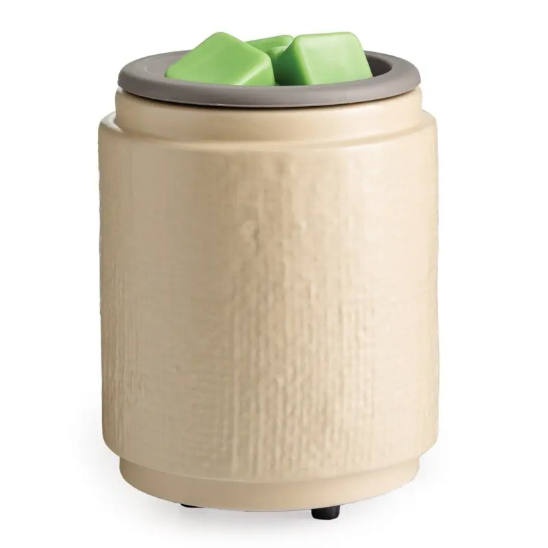 Natural Linen Flip-Dish Plug-in Wax Warmer Machine - Malleable Home Supplies Home Decor Candle Holder, Aromatherapy Room Scenting Fragrance Diffuser for Silicone Body Care Hair Removal, Room Decor, Wax Melter, Plug-In Type