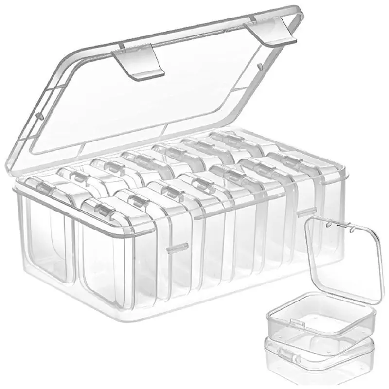 Small Storage Box with Lid Small Plastic Clear Box Plastic Storage Container Box Empty Mini Organiser for Small Items