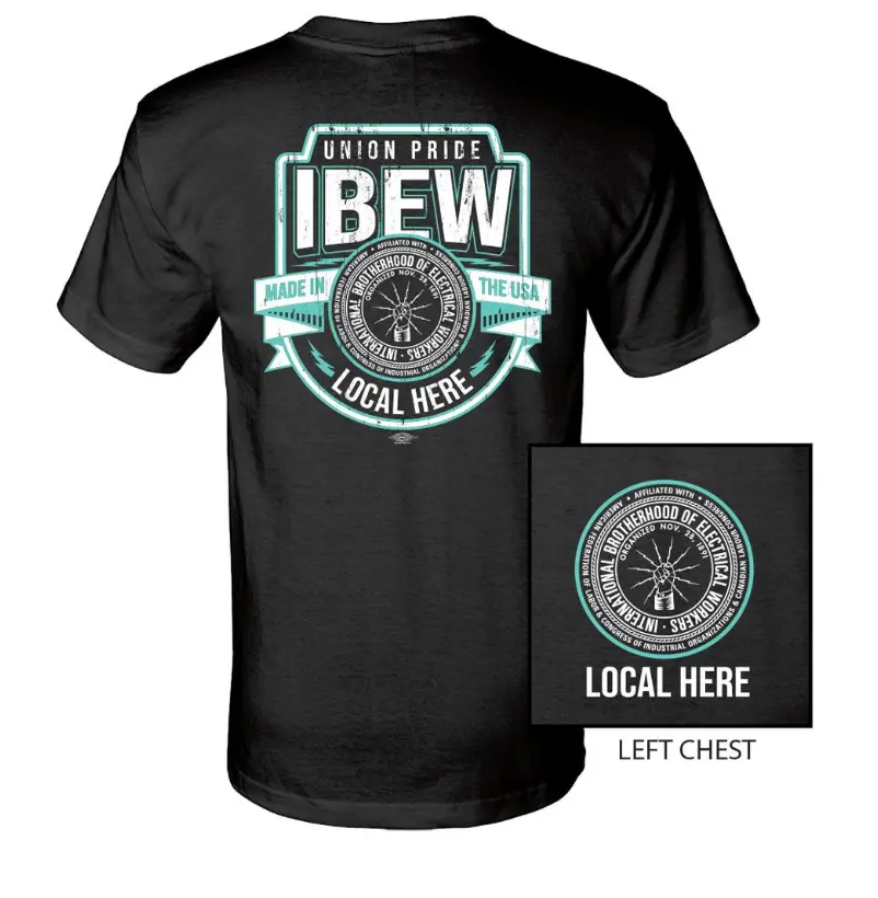 (Add Note or Message your local) Ibew Your Local Here Mint Union Pride USA, Brotherhood of Electrical Workers T-Shirt, Perfect for Casual Wear , All size, Full color, Gift For Him - Her