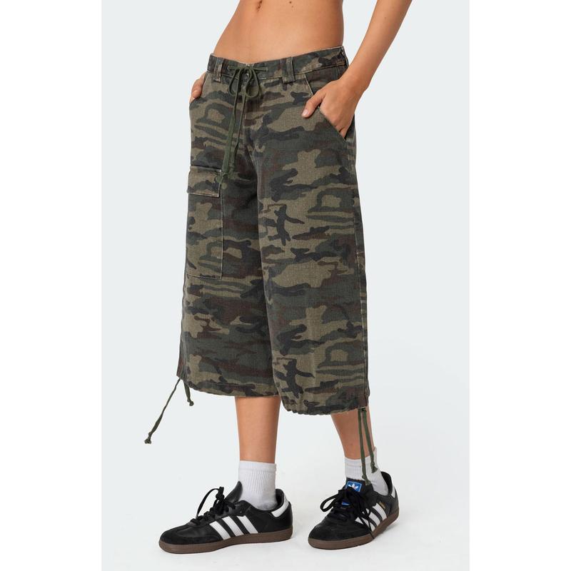 Edikted Women's Camo Cargo Bermuda Shorts