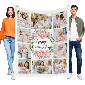 Mothers Day Blanket Personalized Gifts for Mom Custom Blanket with Photos Texts Personalized Picture Throw Blankets Customized Photo Blankets for Mom from Son Daughter
