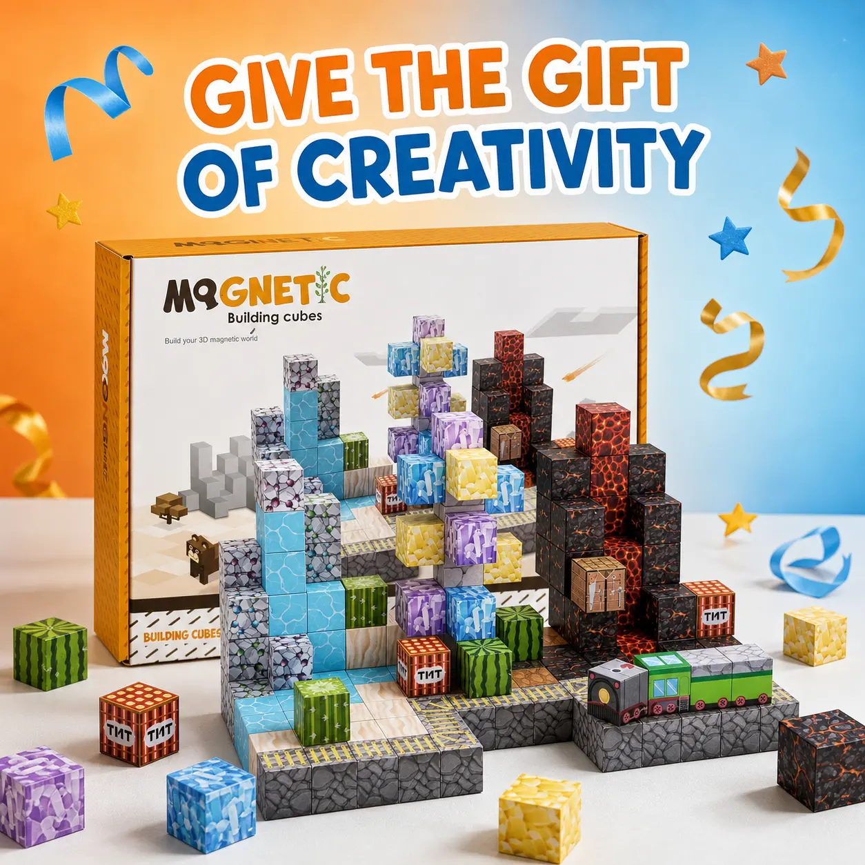 Magnetic Blocks 125 PCS Dinosaur Volcano Forest Castle Set with Light Up Blocks, STEM Construction Stacking Toy for Toddlers 3+, Kids Classroom Sensory Toy, Easter Basket Stuffers