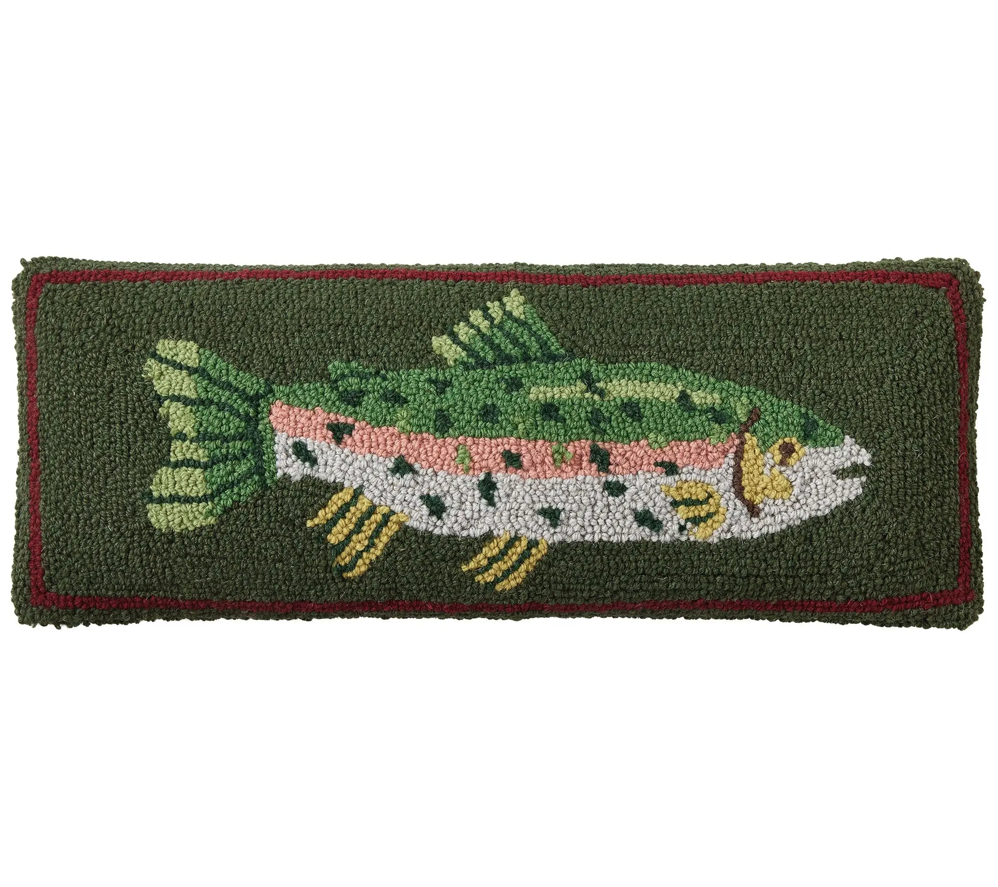 Makers Collective Camp Wandawega Trout Wool Hook Pillow Makers Collective Camp Wandawega Trout Wool Hook Pillow