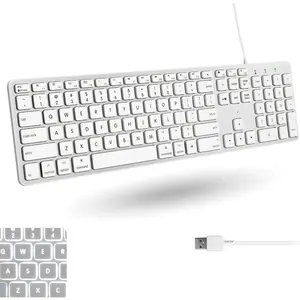 Backlit Wired Keyboard for  | Compatible  Keyboard with Numeric Keypad | Comfortable  Day Typing, Compatible  MacBook Pro/Air, iMac,  mini/Pro -