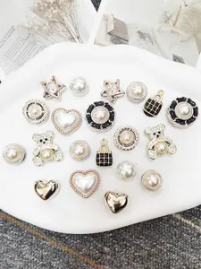 Cute Heart & Star & Bear Design Bling Shoe Charms, Fashionable Novelty Shoes Decorations for Clogs, Shoes DIY Accessories for Women & Girls, Shoe Charms Set