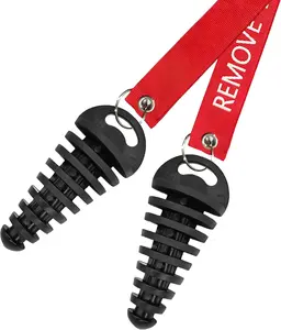 2 PCS Muffler Exhaust Wash Plug, 0.6"-1.5" Motorcycle Exhaust Tail Pipe Washing Plug with Streamer, Rubber Silencer Wash Protector for 2 Stroke Motorcycle Dirt Bike ATV