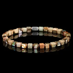Imperial Jasper Hematite Bracelet Handcrafted Nature Stone Bracelet for Men Husband Boyfriend Gift 4mm
