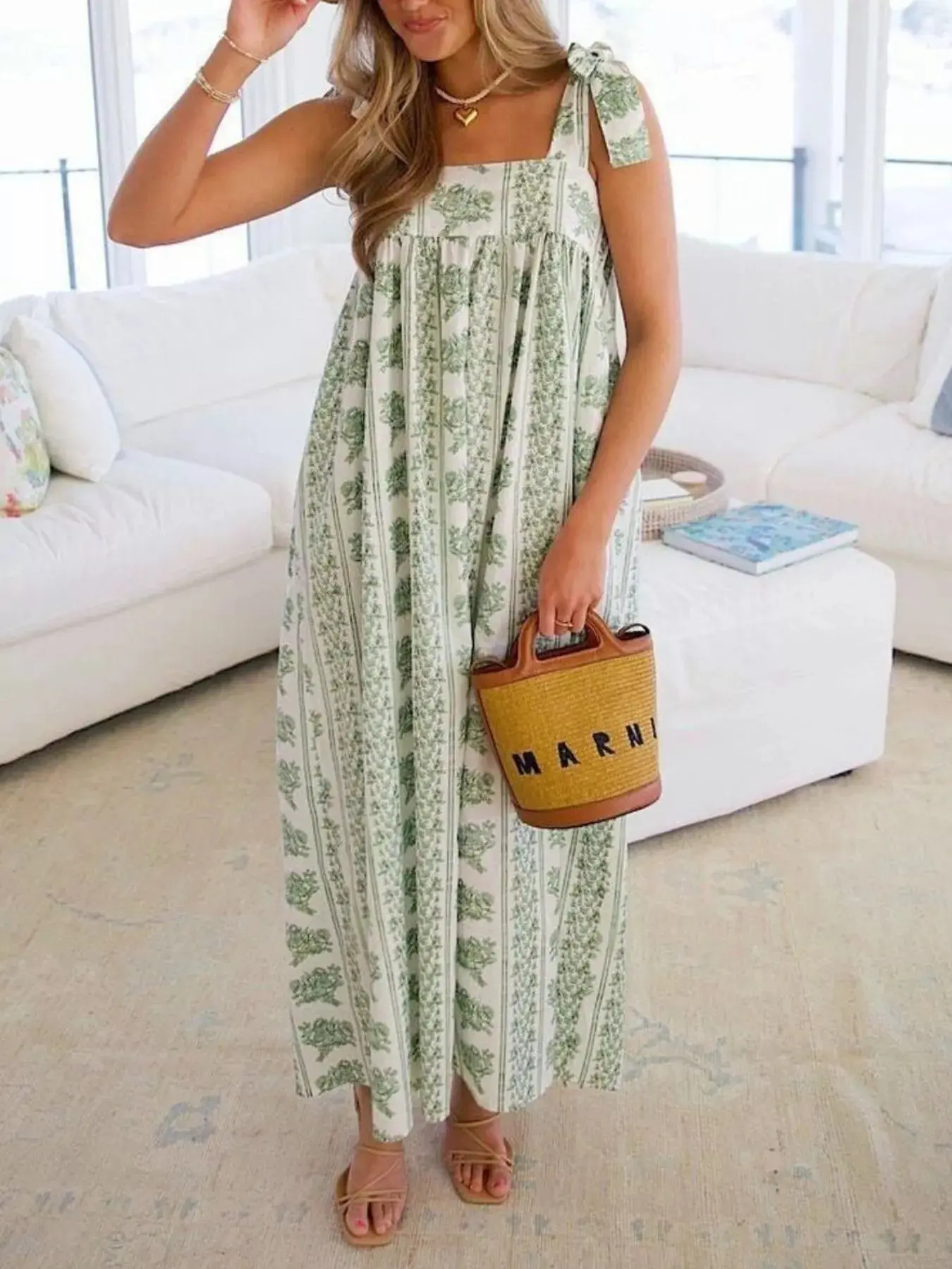 alahna tie strap floral dress - TikTok Shop