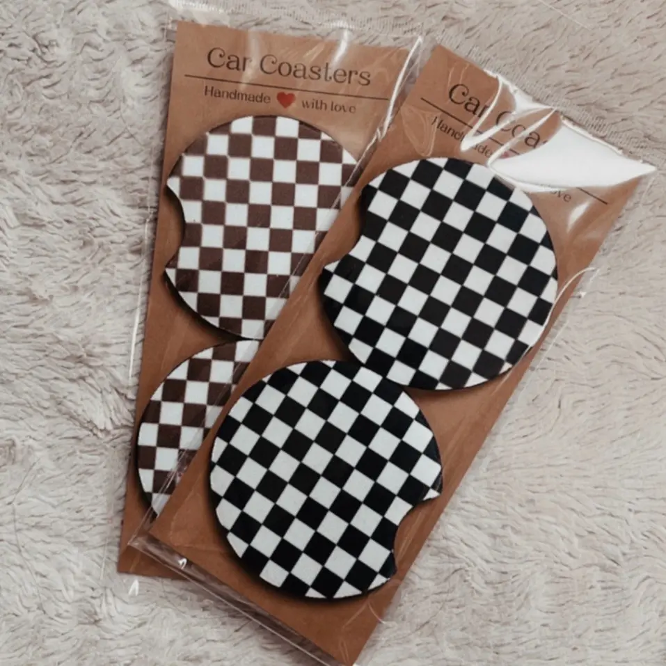 Checkered Car Coasters Checkered Car Coasters