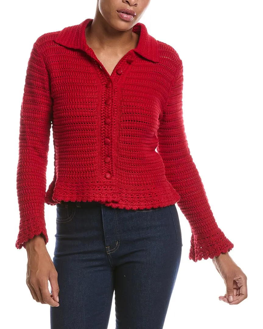Madewell Pointelle Knit Peplum Cardigan