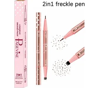 2-in-1 Freckle Pen & Faux Freckle Stamp Eyeliner Marker #02 Medium, Waterproof Smudge-Proof Long-Lasting, Natural Sun-Kissed Look, Quick Easy Application, Beginner-Friendly for Daily Glam