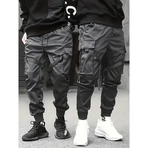 Loose Techwear Cargo Pants — men’s multi-flap cargo pants, loose casual trousers, men’s work pants for outdoor wear, hip-hop style