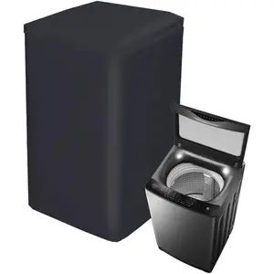 Top Load Washing Machine Cover Dustproof Waterproof Black M 21x21.5x34.5inch Universal Home Appliance Protector