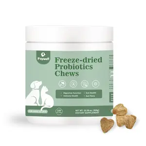 Faywell - Freeze-dried Probiotics Chews Supplement for Dogs & Cats, 5-in-1 Probiotic Blend for Digestive and Gut Health, 120ct/300g