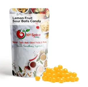 NY Spice Shop Lemon Fruit Sour Balls Candy - Bold Juicy Cherry Flavor & Intense Sour Zing - Perfect for Candy Bowls & Gift Bags