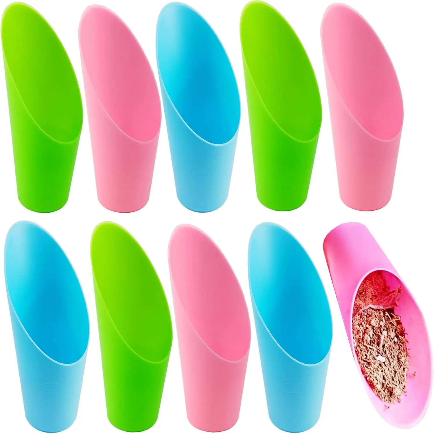 9 count Bonsai Soil Scoop Plastic Succulent Soil Scoop Indoor  Little Small Potting Shovel Bucket Shovel for Garden Planting