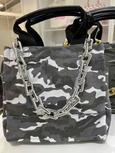 Grey Camo Mini Luxe North South Bag + FREE Silver Chain