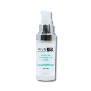 Simply SKN Hyaluronic Acid Serum - Hydrating Serum Visibly Plumps Skin - For All Skin Types - with Vitamin C and Vitamin E - 0.5 Fl. Oz. Travel Size Lightweight Moisture