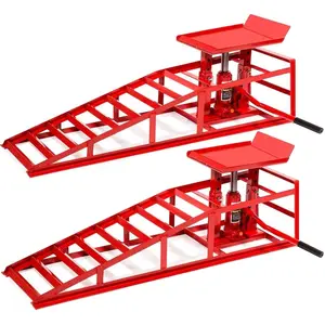 Stark USA Mini-Lift Hydraulic Car Ramps - 2-Ramp Steel Set, st, 4000lb Weight Capacity, Hydraulic Jack Operation, 15in Max Height, 5.9in Min Height, Lower Clearance Compatibility, Secure Lift Design Heavy Duty