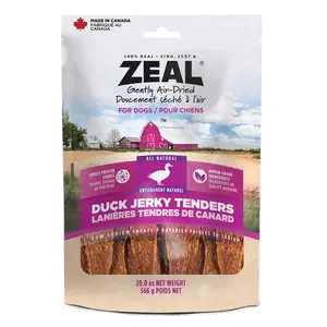 ZEAL Natural Dog Jerky Tenders | Glycerin-Free Real Meat First | Perfect for Training & Rewarding | Duck Recipe | Jerky Training Treat Series | 10oz / 20oz Bags