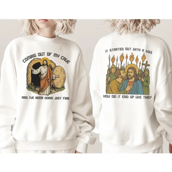 Mr. Christside Shirt, Funny Jesus and Judas Hoodie, Easter Tee, Coing out of my Cave