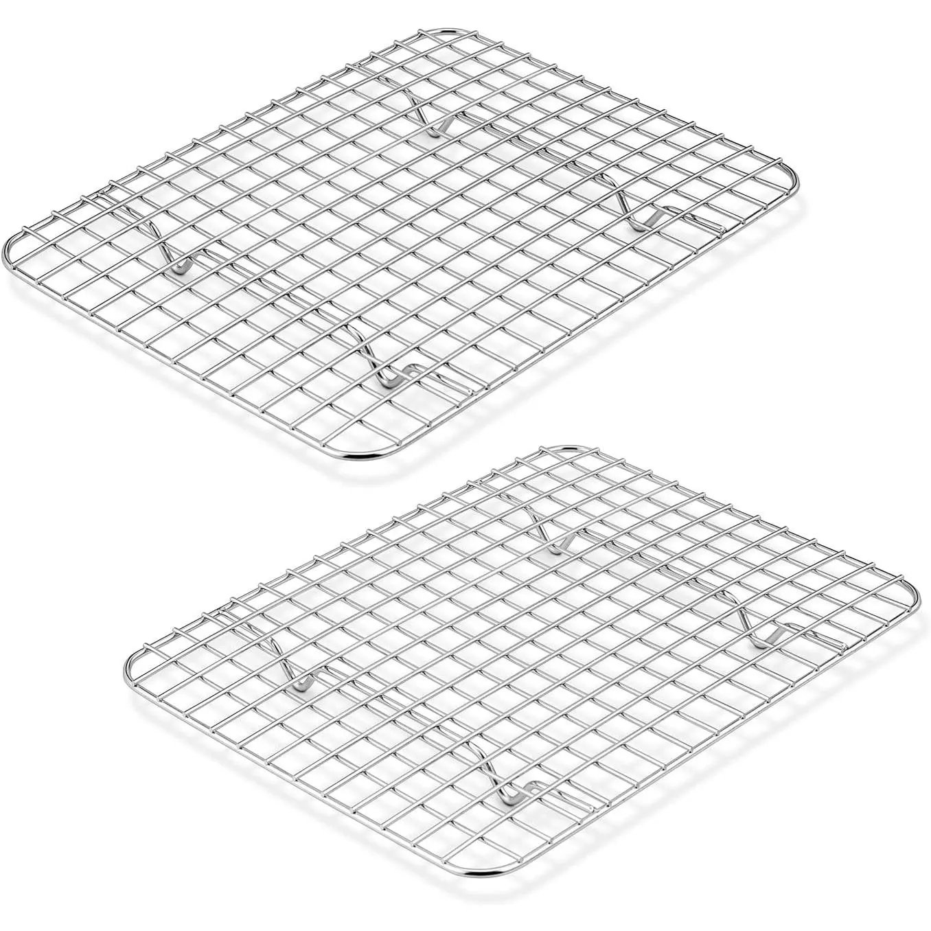 9.75 Inch Cooling Baking Rack Set of 2, Stainless Steel Grid Cooking Racks for Roasting Drying Grilling, Oven & Dishwasher Safe, Heavy Duty &