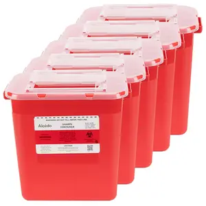 Sharps Container for Home Use 2 Gallon (5-Pack), Biohazard Needle and Syringe Disposal, Professional Medical Grade