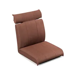 COSTWAY - Folding Floor Chair with 14-Poistion Adjustable Backrest and 5-Position Adjustable Headrest-Brown