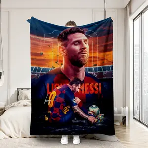 One blanket, featuring Messi, the King of Football, a football superstar. Ideal for a warm nap, car, or pet. A perfect birthday/holiday gift, suitable for sofas, beds, dorm rooms, hotels, and offices. Soft Comfy Blanket