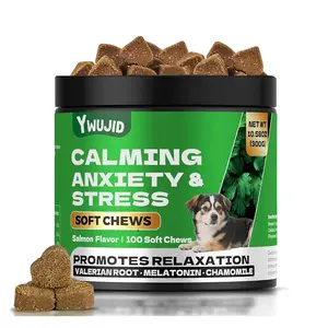 Ywujid Calming Anxiety & Stress Soft Chews for Dogs – Salmon Flavor | 100 Soft Chews