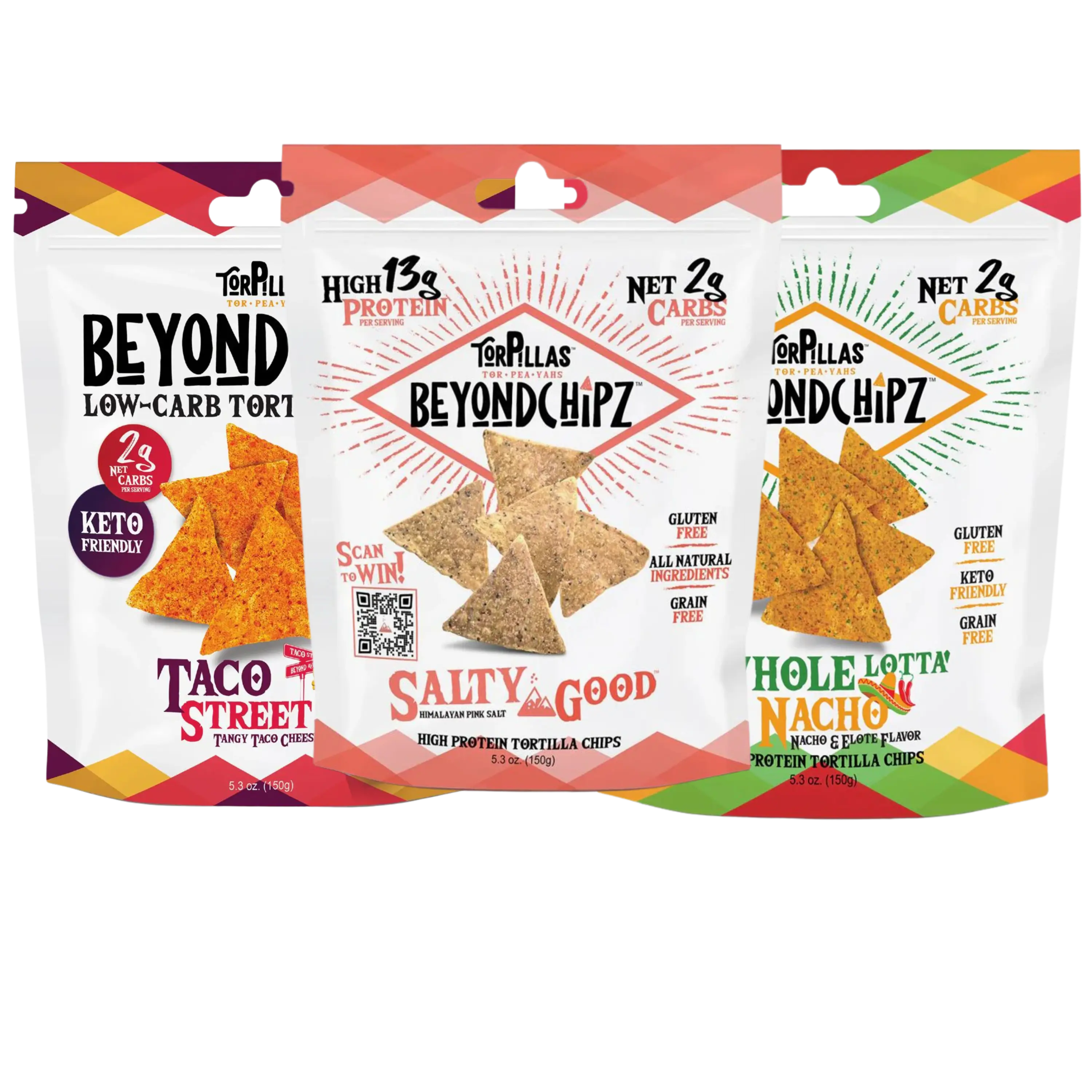 BeyondChipz Taco Street Low-carb Tortilla Chips - High Protein 1g per Chip!