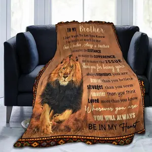 Brother Gifts from Sister Brother Blanket Birthday Gifts for Men Brother Fathers Day Blanket Gift for Brother Adult Lion Throw Blanket for Brother Christmas Thanksgiving Gift