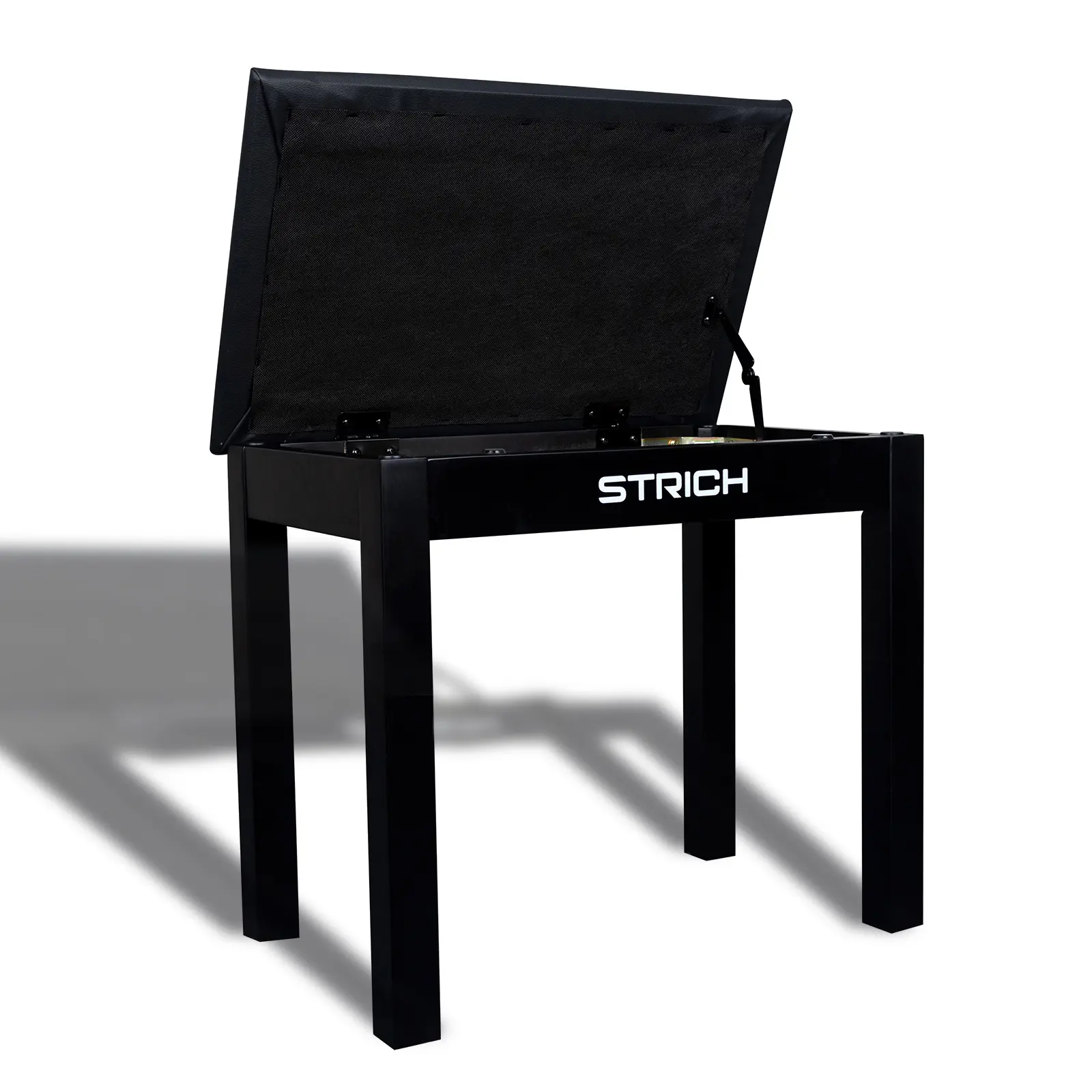 STRICH Piano Bench with Storage, Solid Wood Keyboard Bench Piano Bookcase Stool Chair Seat with Padded Cushion, Black
